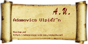 Adamovics Ulpián névjegykártya